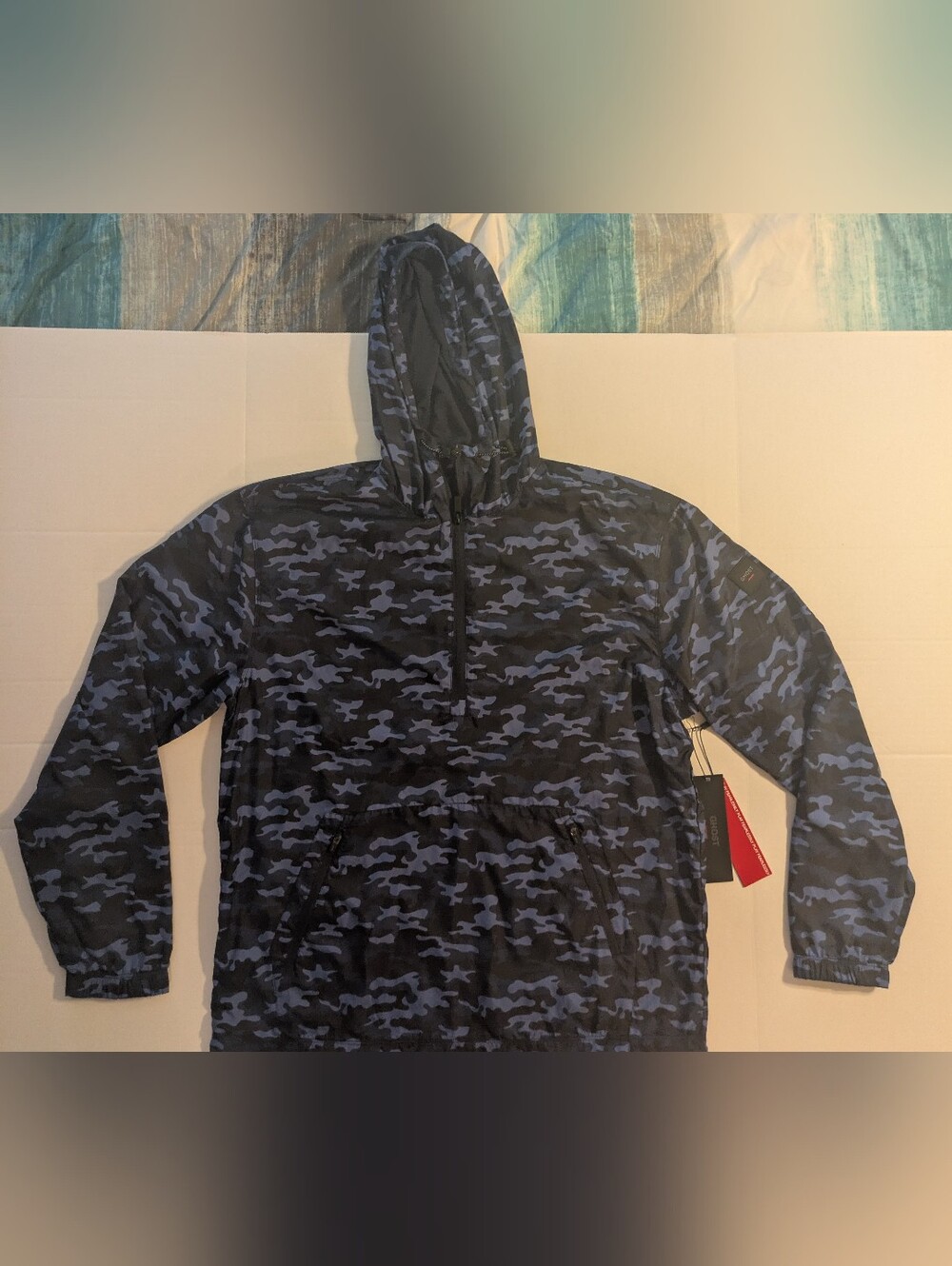 Ghost Golf Men's Blue Camo Zip-Up Hooded Sweater- M (NWT)